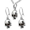 Totenkopf Kette und Ohrringe aus Bernstein 925 Silber
